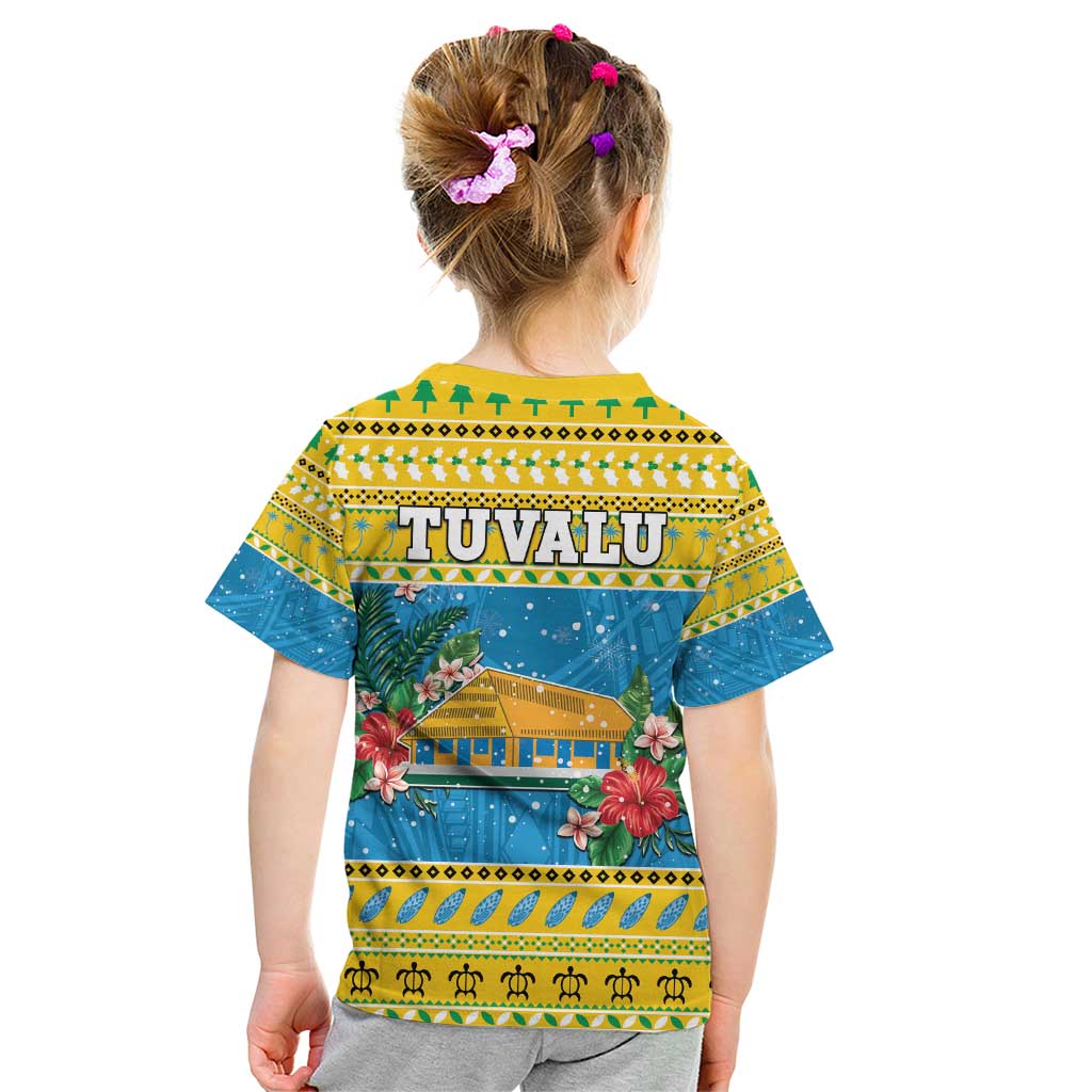 Tuvalu Christmas Kid T Shirt Coat Of Arms Manuia Te Kilisimasi LT05 - Polynesian Pride