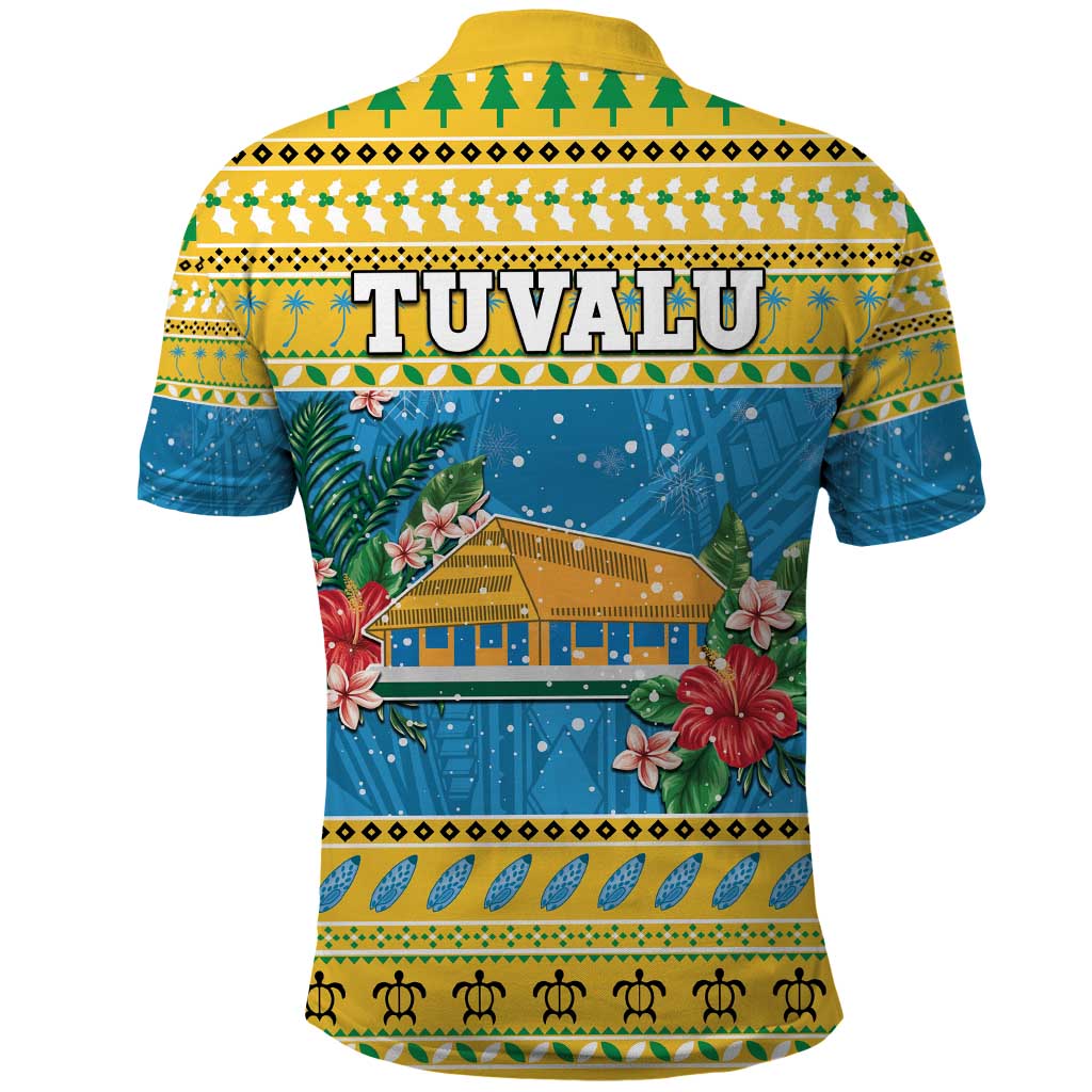 Tuvalu Christmas Polo Shirt Coat Of Arms Manuia Te Kilisimasi LT05 - Polynesian Pride