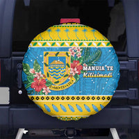 Tuvalu Christmas Spare Tire Cover Coat Of Arms Manuia Te Kilisimasi LT05 - Polynesian Pride