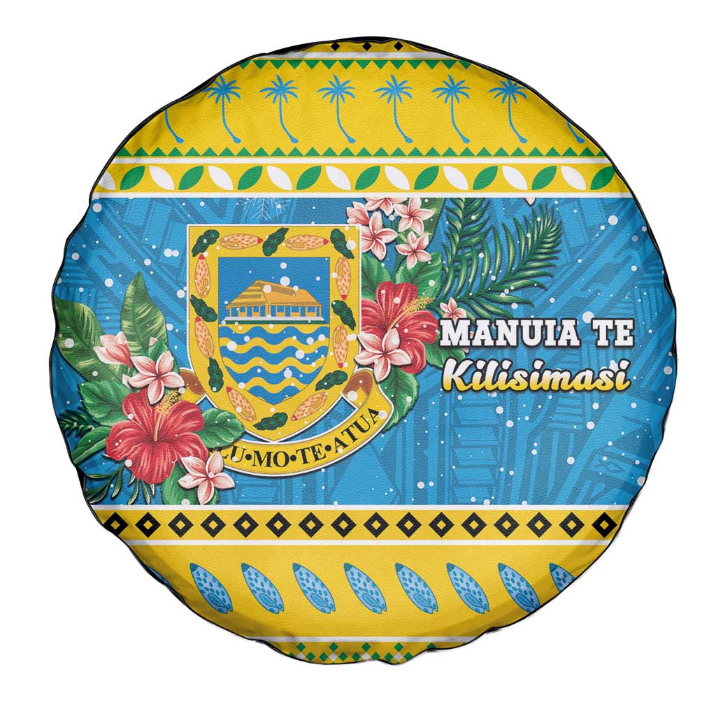 Tuvalu Christmas Spare Tire Cover Coat Of Arms Manuia Te Kilisimasi LT05 - Polynesian Pride