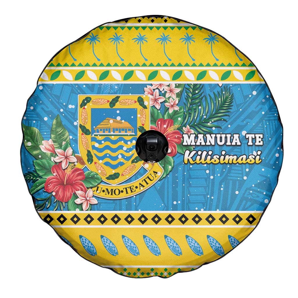 Tuvalu Christmas Spare Tire Cover Coat Of Arms Manuia Te Kilisimasi LT05 - Polynesian Pride