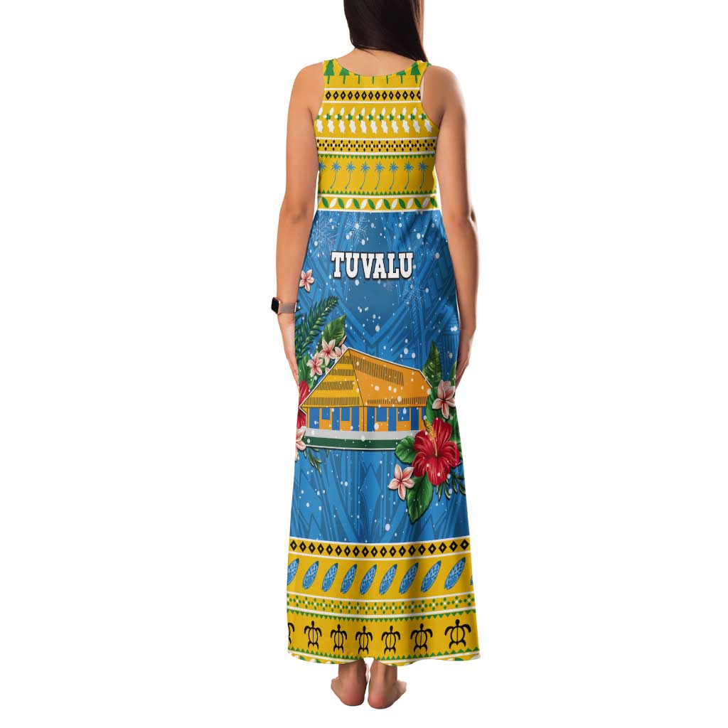 Tuvalu Christmas Tank Maxi Dress Coat Of Arms Manuia Te Kilisimasi LT05 - Polynesian Pride