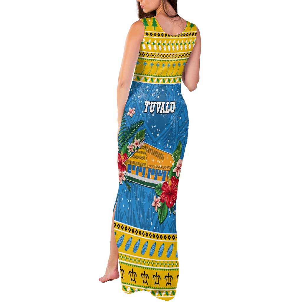 Tuvalu Christmas Tank Maxi Dress Coat Of Arms Manuia Te Kilisimasi LT05 - Polynesian Pride
