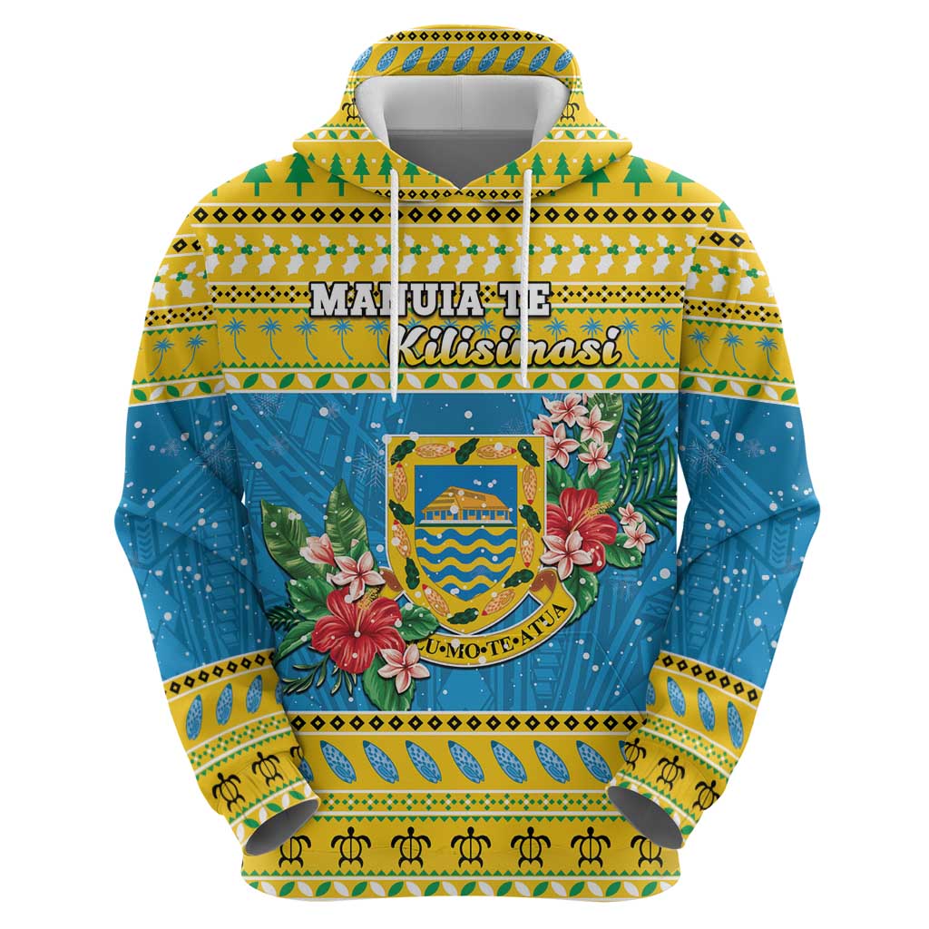 Tuvalu Christmas Zip Hoodie Coat Of Arms Manuia Te Kilisimasi LT05 - Polynesian Pride