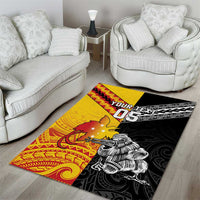 New Zealand And Papua New Guinea Rugby Custom Area Rug Maori Kiwi With Bird of Paradise LT05 - Polynesian Pride