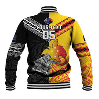 New Zealand And Papua New Guinea Rugby Custom Baseball Jacket Maori Kiwi With Bird of Paradise LT05 - Polynesian Pride