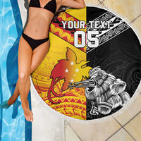 New Zealand And Papua New Guinea Rugby Custom Beach Blanket Maori Kiwi With Bird of Paradise LT05 - Polynesian Pride