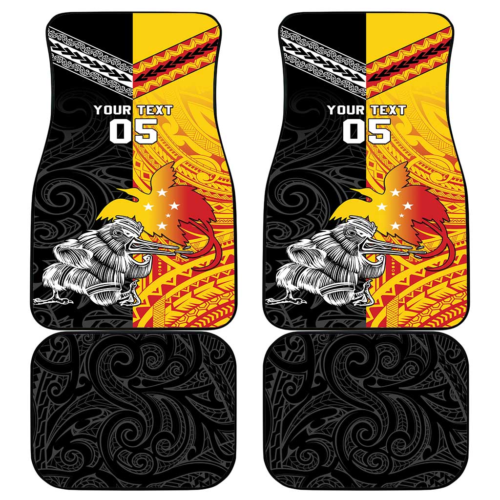 New Zealand And Papua New Guinea Rugby Custom Car Mats Maori Kiwi With Bird of Paradise LT05 - Polynesian Pride