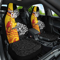 New Zealand And Papua New Guinea Rugby Custom Car Seat Cover Maori Kiwi With Bird of Paradise LT05 One Size Black - Polynesian Pride