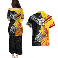 New Zealand And Papua New Guinea Rugby Custom Couples Matching Puletasi and Hawaiian Shirt Maori Kiwi With Bird of Paradise LT05 - Polynesian Pride