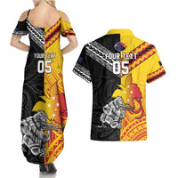 New Zealand And Papua New Guinea Rugby Custom Couples Matching Summer Maxi Dress and Hawaiian Shirt Maori Kiwi With Bird of Paradise LT05 - Polynesian Pride