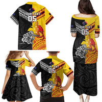 New Zealand And Papua New Guinea Rugby Custom Family Matching Puletasi and Hawaiian Shirt Maori Kiwi With Bird of Paradise LT05 - Polynesian Pride