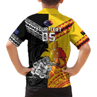 New Zealand And Papua New Guinea Rugby Custom Family Matching Short Sleeve Bodycon Dress and Hawaiian Shirt Maori Kiwi With Bird of Paradise LT05 - Polynesian Pride