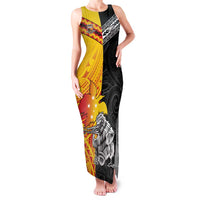 New Zealand And Papua New Guinea Rugby Custom Family Matching Tank Maxi Dress and Hawaiian Shirt Maori Kiwi With Bird of Paradise LT05 Mom's Dress Black - Polynesian Pride