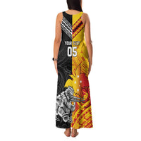 New Zealand And Papua New Guinea Rugby Custom Family Matching Tank Maxi Dress and Hawaiian Shirt Maori Kiwi With Bird of Paradise LT05 - Polynesian Pride