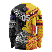 New Zealand And Papua New Guinea Rugby Custom Long Sleeve Shirt Maori Kiwi With Bird of Paradise LT05 - Polynesian Pride