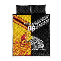 New Zealand And Papua New Guinea Rugby Custom Quilt Bed Set Maori Kiwi With Bird of Paradise LT05 - Polynesian Pride