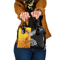 New Zealand And Papua New Guinea Rugby Custom Shoulder Handbag Maori Kiwi With Bird of Paradise LT05 One Size Black - Polynesian Pride