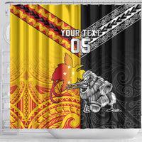 New Zealand And Papua New Guinea Rugby Custom Shower Curtain Maori Kiwi With Bird of Paradise LT05 - Polynesian Pride