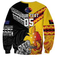 New Zealand And Papua New Guinea Rugby Custom Sweatshirt Maori Kiwi With Bird of Paradise LT05 - Polynesian Pride