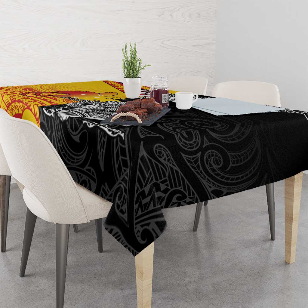New Zealand And Papua New Guinea Rugby Custom Tablecloth Maori Kiwi With Bird of Paradise LT05 - Polynesian Pride