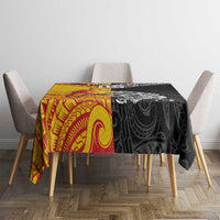 New Zealand And Papua New Guinea Rugby Custom Tablecloth Maori Kiwi With Bird of Paradise LT05 - Polynesian Pride