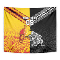 New Zealand And Papua New Guinea Rugby Custom Tapestry Maori Kiwi With Bird of Paradise LT05 - Polynesian Pride