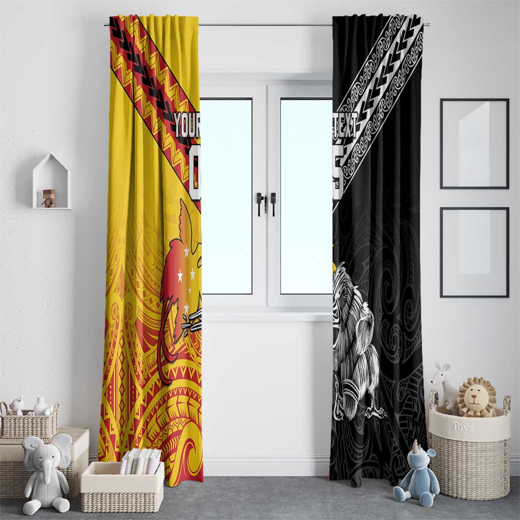 New Zealand And Papua New Guinea Rugby Custom Window Curtain Maori Kiwi With Bird of Paradise LT05 - Polynesian Pride