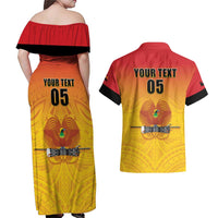 Papua New Guinea Rugby Custom Couples Matching Off Shoulder Maxi Dress and Hawaiian Shirt Go Orchids Pacific Champions LT05 - Polynesian Pride