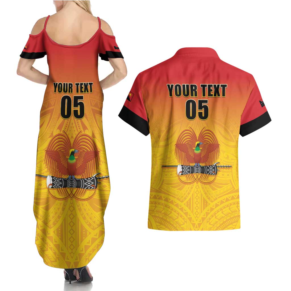 Papua New Guinea Rugby Custom Couples Matching Summer Maxi Dress and Hawaiian Shirt Go Orchids Pacific Champions LT05 - Polynesian Pride