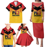 Papua New Guinea Rugby Custom Family Matching Puletasi and Hawaiian Shirt Go Orchids Pacific Champions LT05 - Polynesian Pride