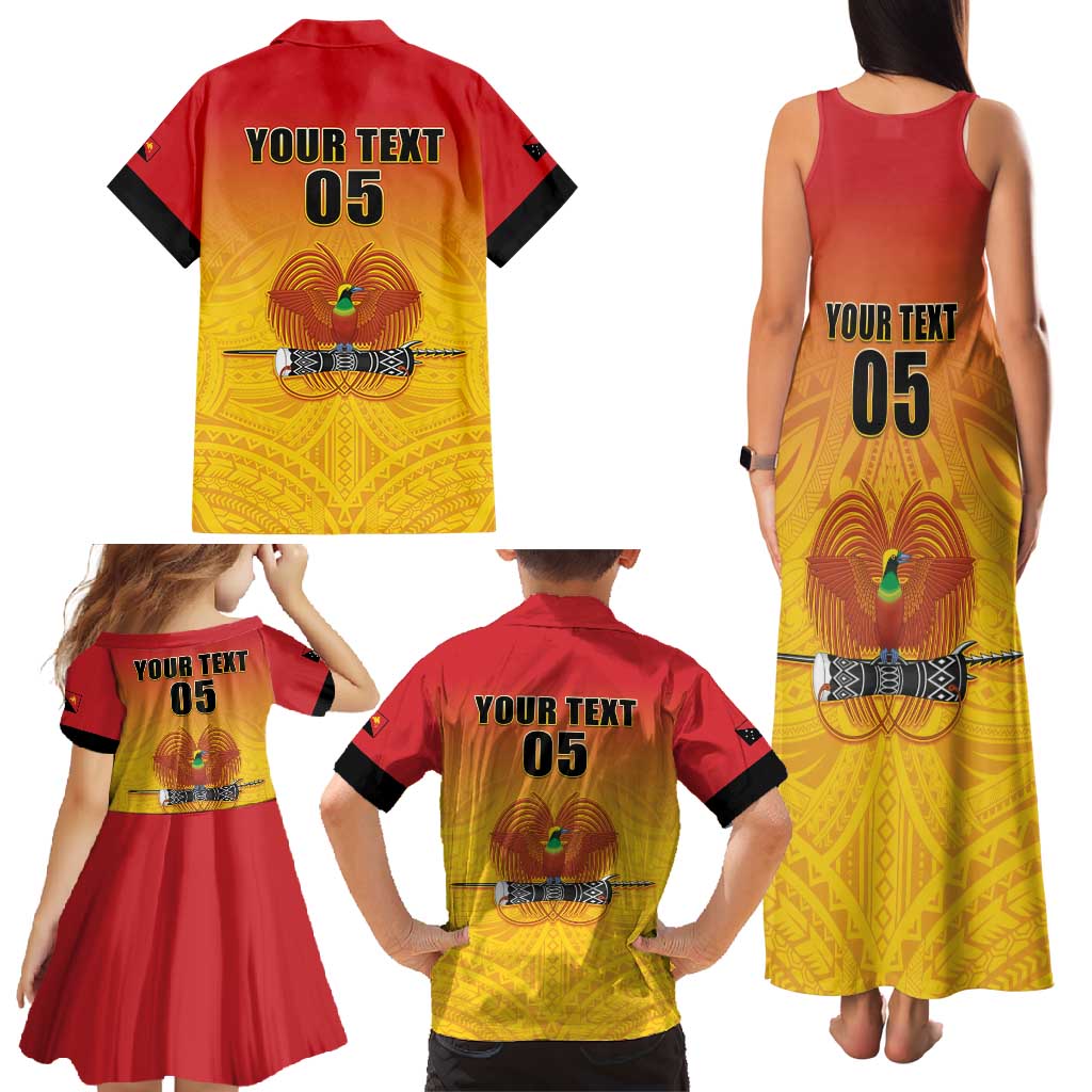 Papua New Guinea Rugby Custom Family Matching Tank Maxi Dress and Hawaiian Shirt Go Orchids Pacific Champions LT05 - Polynesian Pride