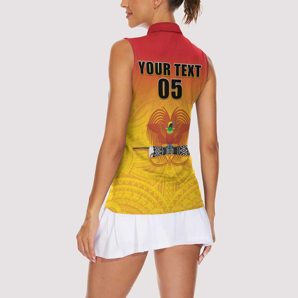 Papua New Guinea Rugby Custom Women Sleeveless Polo Shirt Go Orchids Pacific Champions LT05 - Polynesian Pride