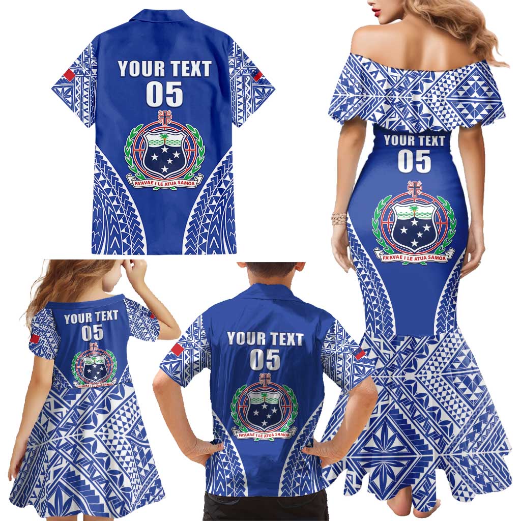 Fetu Samoa Rugby Custom Family Matching Mermaid Dress and Hawaiian Shirt Go Champions LT05 - Polynesian Pride