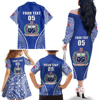 Fetu Samoa Rugby Custom Family Matching Off The Shoulder Long Sleeve Dress and Hawaiian Shirt Go Champions LT05 - Polynesian Pride