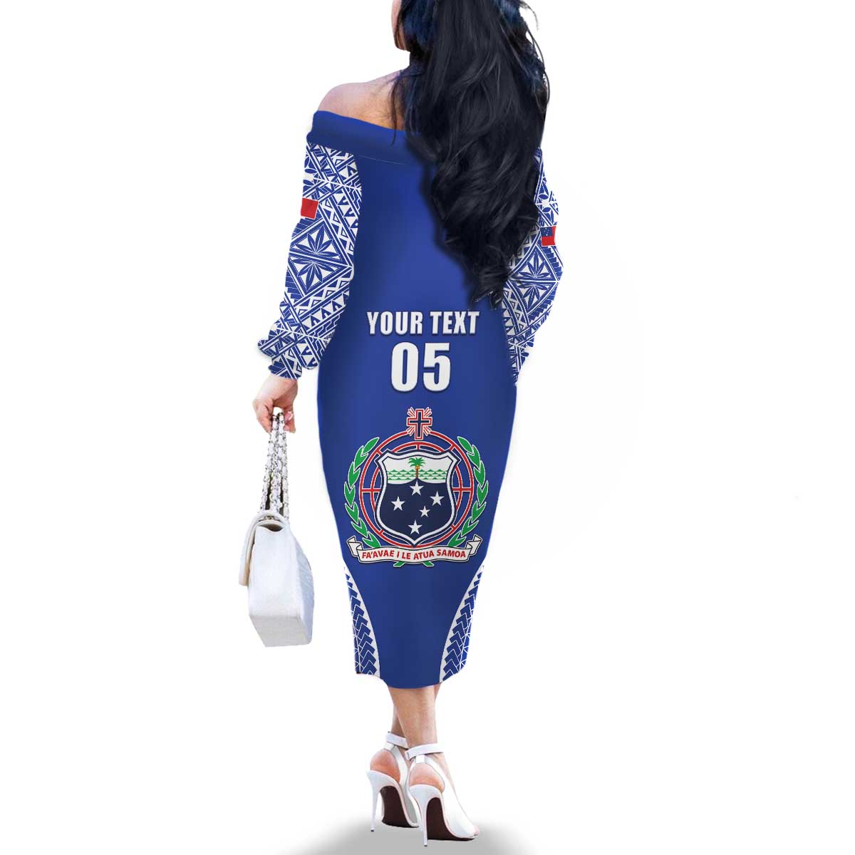 Fetu Samoa Rugby Custom Family Matching Off The Shoulder Long Sleeve Dress and Hawaiian Shirt Go Champions LT05 - Polynesian Pride