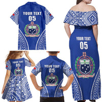Fetu Samoa Rugby Custom Family Matching Off Shoulder Maxi Dress and Hawaiian Shirt Go Champions LT05 - Polynesian Pride