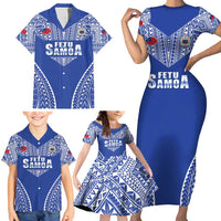 Fetu Samoa Rugby Custom Family Matching Short Sleeve Bodycon Dress and Hawaiian Shirt Go Champions LT05 - Polynesian Pride