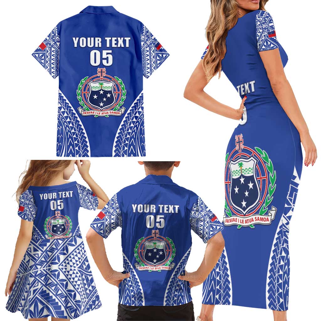 Fetu Samoa Rugby Custom Family Matching Short Sleeve Bodycon Dress and Hawaiian Shirt Go Champions LT05 - Polynesian Pride