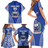 Fetu Samoa Rugby Custom Family Matching Short Sleeve Bodycon Dress and Hawaiian Shirt Go Champions LT05 - Polynesian Pride