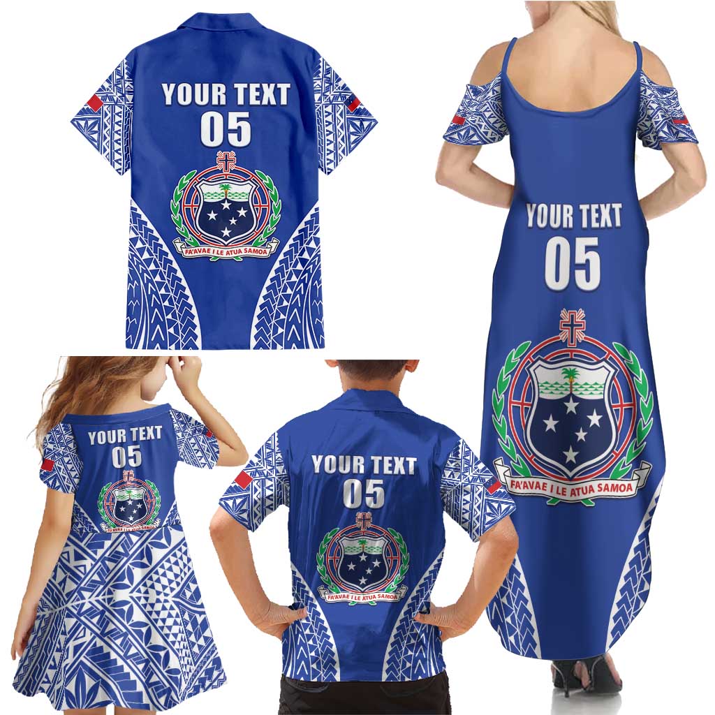 Fetu Samoa Rugby Custom Family Matching Summer Maxi Dress and Hawaiian Shirt Go Champions LT05 - Polynesian Pride