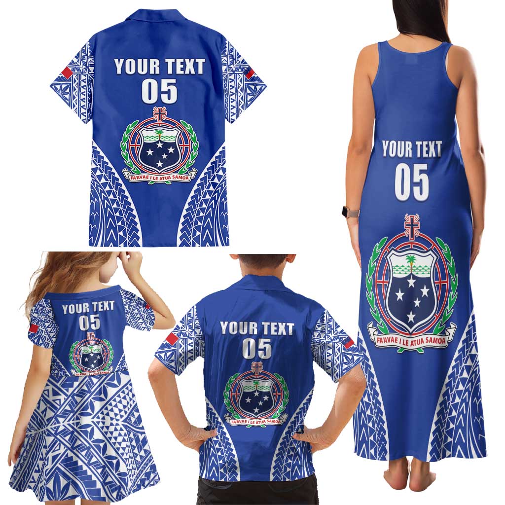 Fetu Samoa Rugby Custom Family Matching Tank Maxi Dress and Hawaiian Shirt Go Champions LT05 - Polynesian Pride