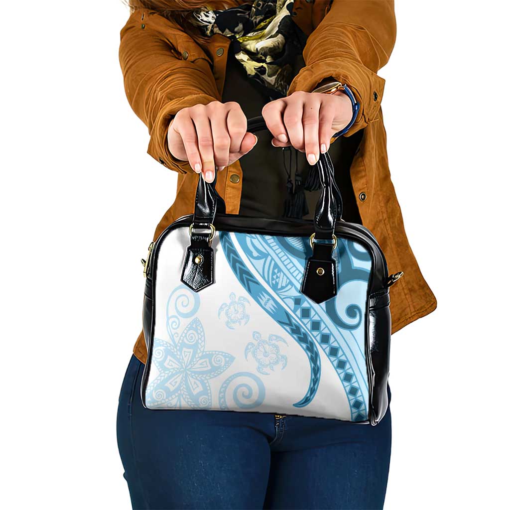 Blue Polynesian Tribal Turtle Floral Pattern Shoulder Handbag LT05 One Size Blue - Polynesian Pride