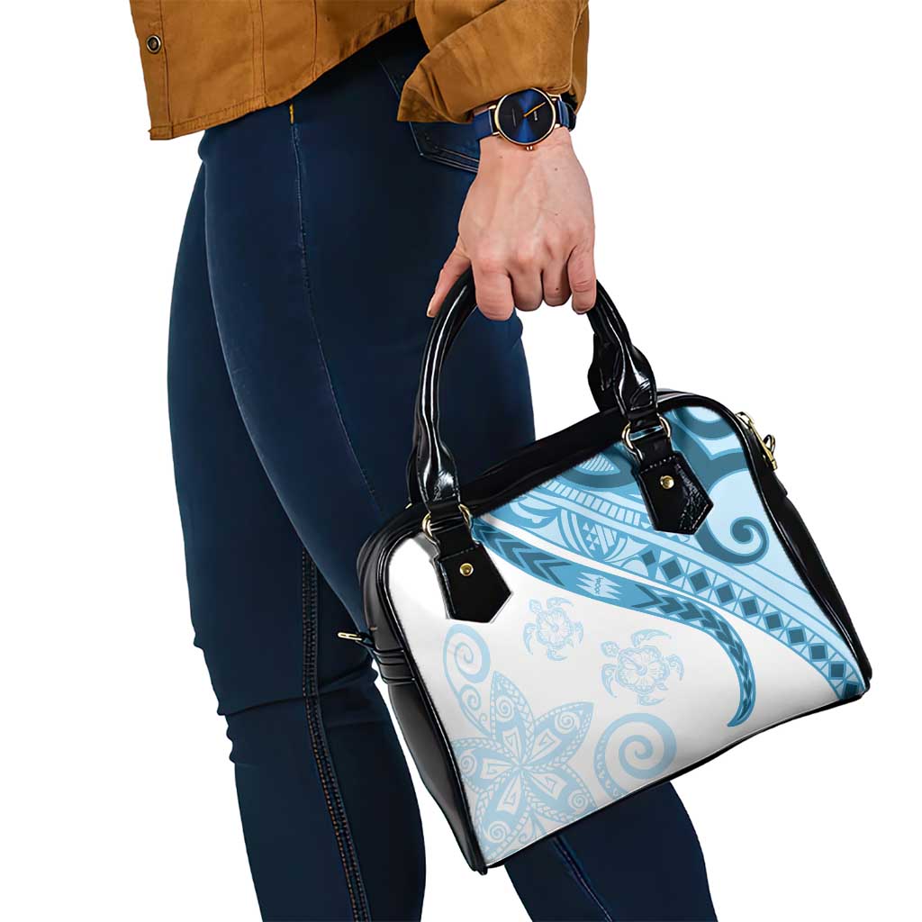Blue Polynesian Tribal Turtle Floral Pattern Shoulder Handbag LT05 - Polynesian Pride