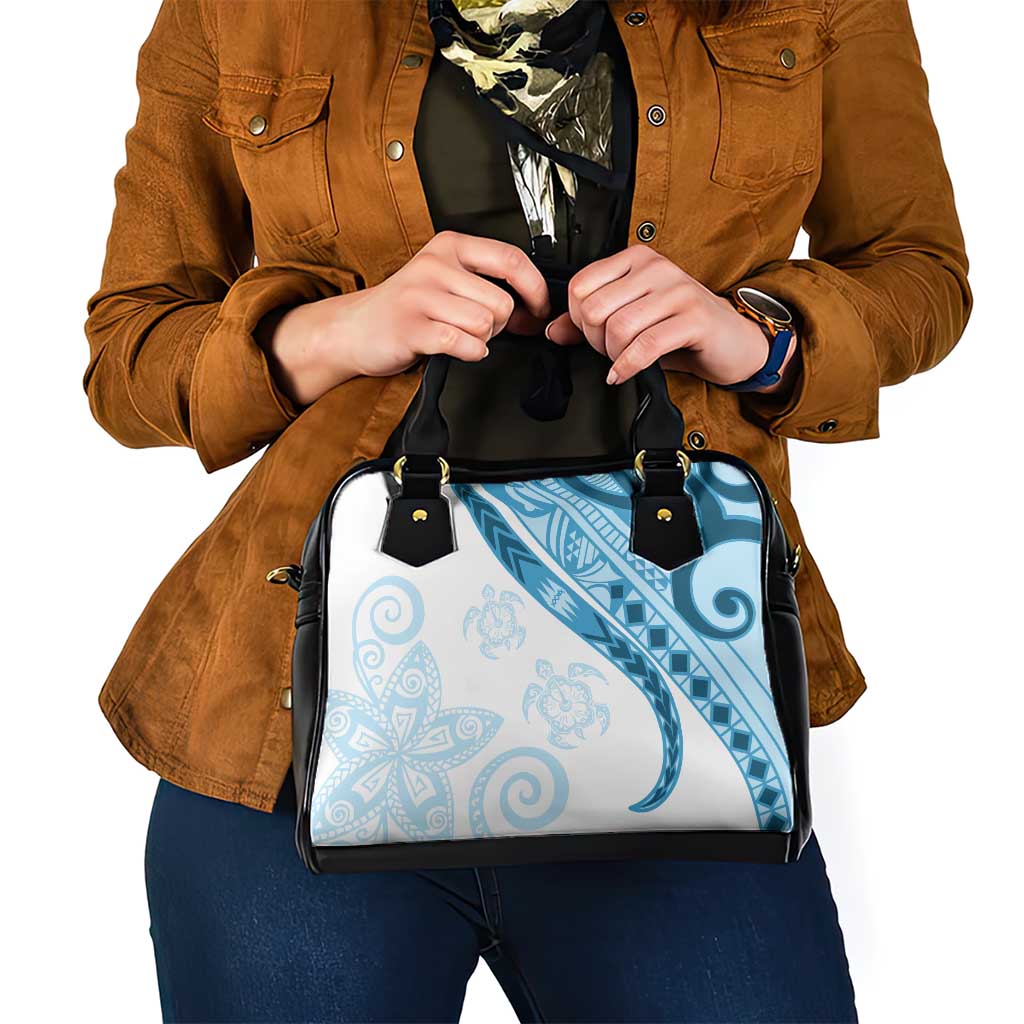 Blue Polynesian Tribal Turtle Floral Pattern Shoulder Handbag LT05 - Polynesian Pride
