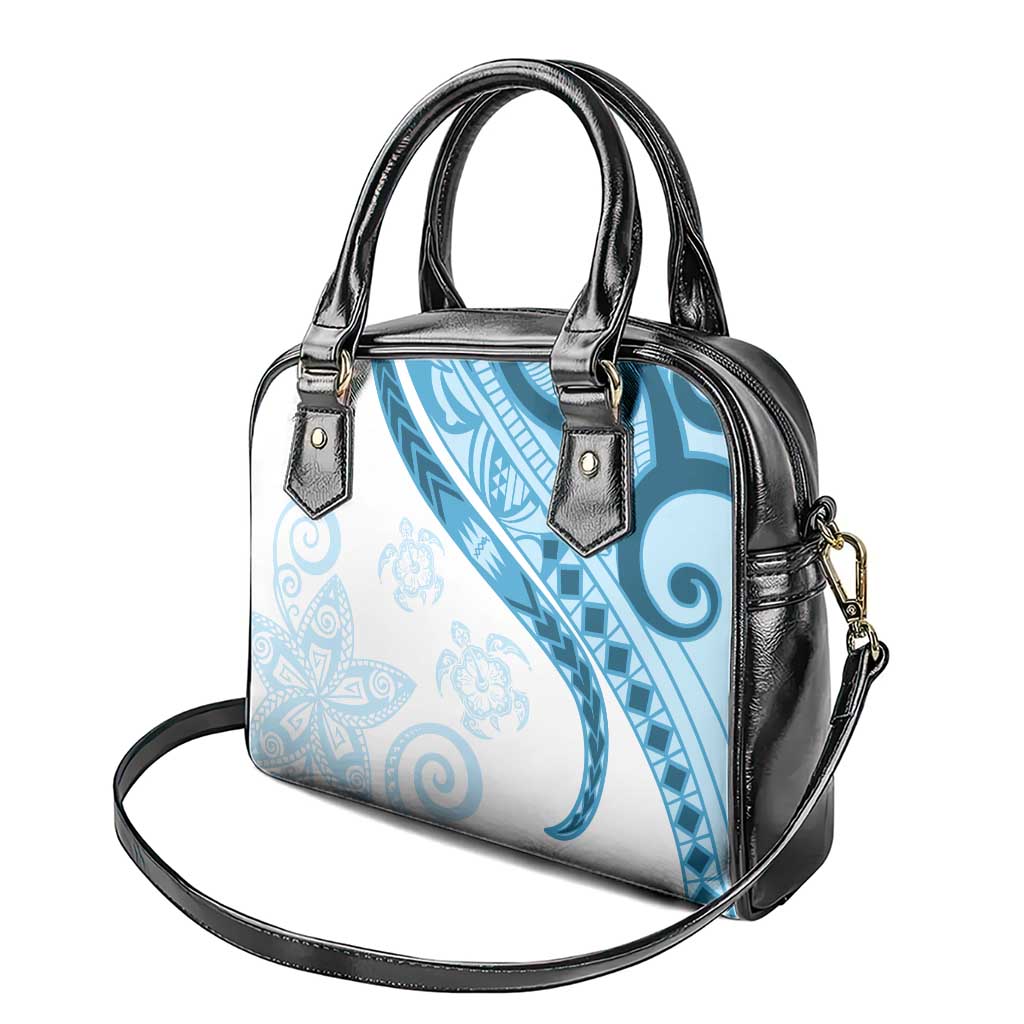 Blue Polynesian Tribal Turtle Floral Pattern Shoulder Handbag LT05 - Polynesian Pride