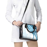 Blue Polynesian Tribal Turtle Floral Pattern Shoulder Handbag LT05 - Polynesian Pride