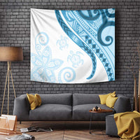 Blue Polynesian Tribal Turtle Floral Pattern Tapestry LT05 Blue - Polynesian Pride