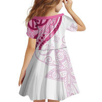 Rose Pink Polynesian Tribal Turtle Floral Pattern Family Matching Mermaid Dress and Hawaiian Shirt LT05 - Polynesian Pride
