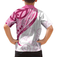 Rose Pink Polynesian Tribal Turtle Floral Pattern Family Matching Tank Maxi Dress and Hawaiian Shirt LT05 - Polynesian Pride